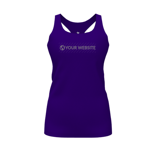 [CUS-DFW-RCBK-PER-PUR-FYS-LOGO2] Decker Racerback Tank Top (Female Youth S, Purple, Logo 2)