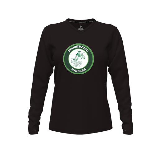 [FTLVPTBK-FYXS-LOGO1] Performance T-Shirt (Female Youth XS, Black, V Neck, Logo 1, Long Sleeve)