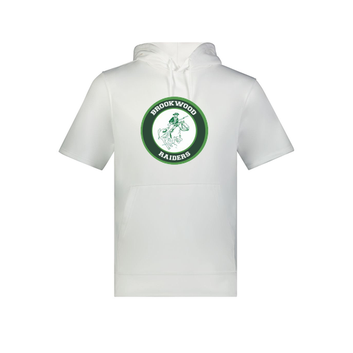 [6871.005.S-LOGO1] Men's Dri Fit Short Sleeve Hoodie (Adult S, White, Logo 1)