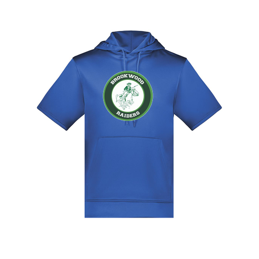 [6871.060.S-LOGO1] Men's Dri Fit Short Sleeve Hoodie (Adult S, Royal, Logo 1)