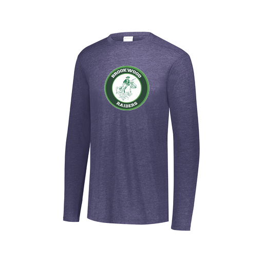 [3075.U22.XS-LOGO1] Decker Men's Tri-Blend T-Shirt - Long Sleeve (Adult XS, Navy, Logo 1)