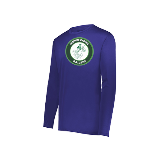 [222823.747.S-LOGO1] Youth LS Smooth Sport Shirt (Youth S, Purple, Logo 1)