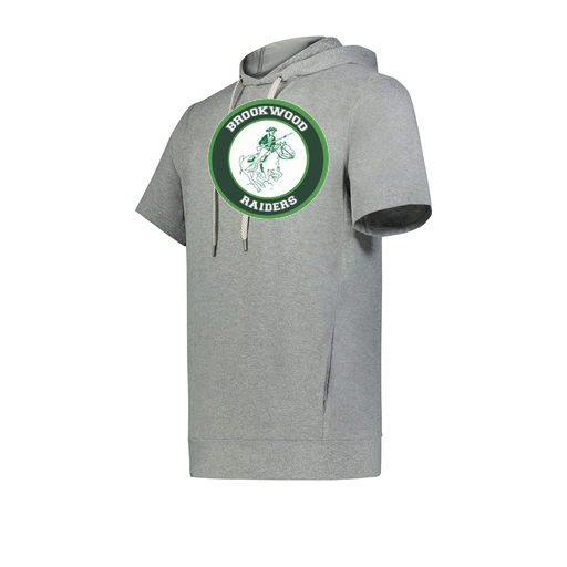 [222605-SIL-YS-LOGO1] YOUTH VENTURA SOFT KNIT SHORT SLEEVE HOODIE (Youth S, Silver, Logo 1)