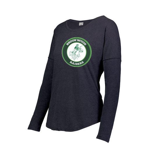 [FTLCUBNV-FAXS-LOGO1] Ladies LS Ultra-blend T-Shirt (Female Adult XS, Navy, Logo 1)