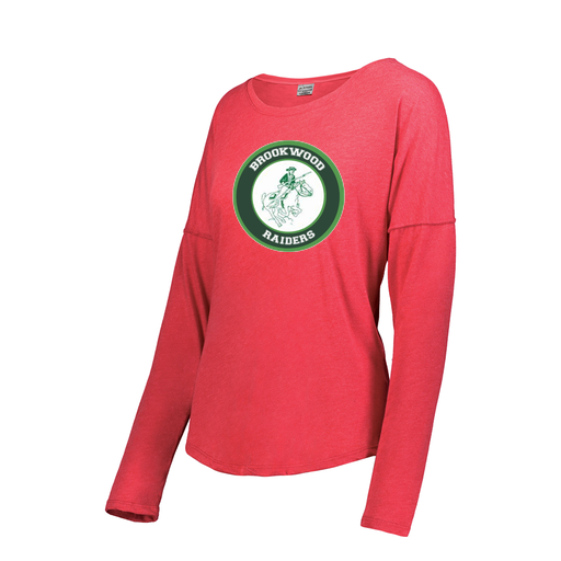 [FTLCUBRD-FAXS-LOGO1] Decker Women's Tri-Blend T-Shirt - Long Sleeve (Female Adult XS, Red, Logo 1)